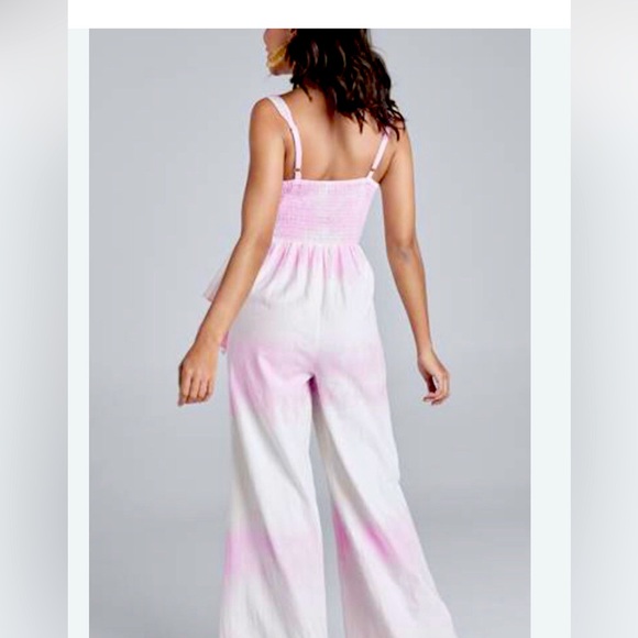 Boho Tie-Dye Jumpsuit Size L – Adjustable Straps & Smocked Back - Picture 2 of 4